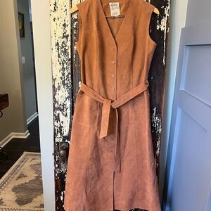 Vintage Sphere suede like Sleeveless Button Down size 14. Dress
